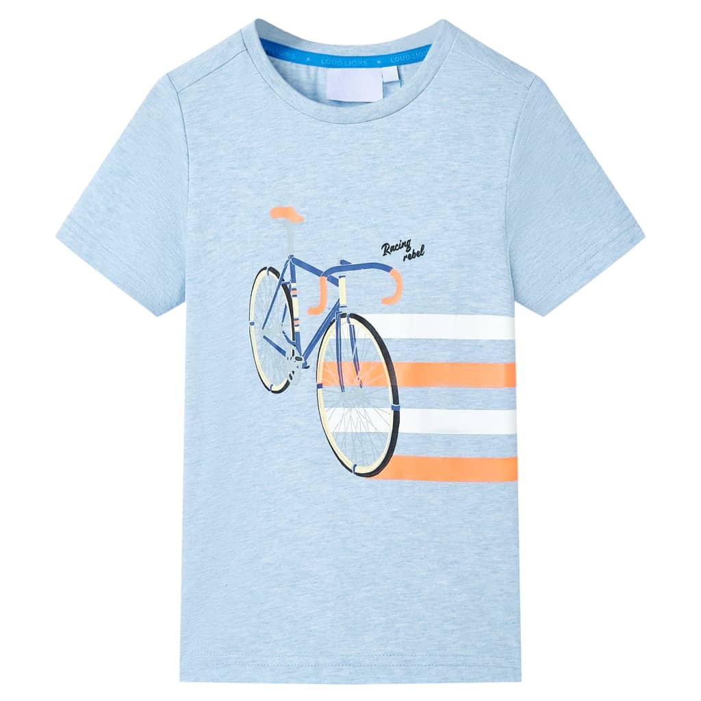 Vidaxl kindershirt 128 gemêleerd zachtblauw