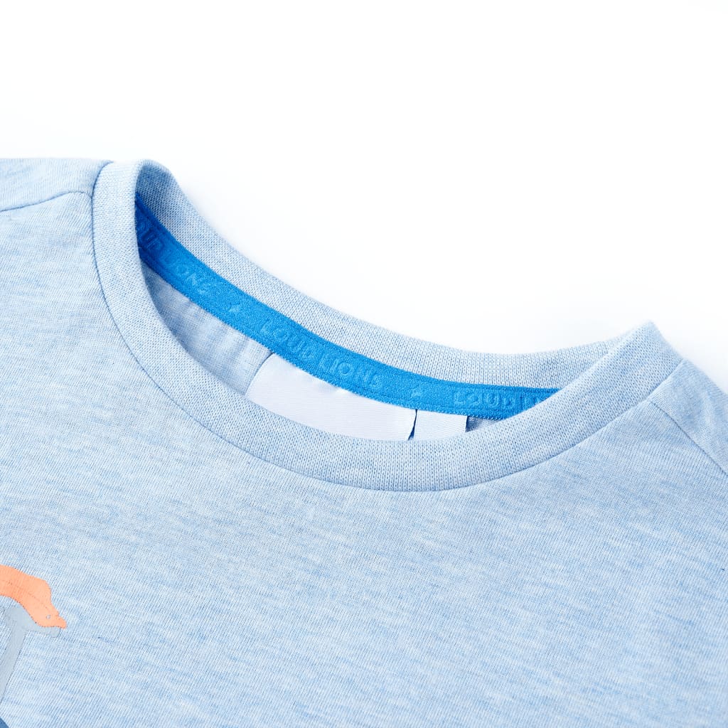 Vidaxl kindershirt 128 gemêleerd zachtblauw