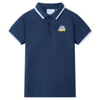 VidaXL Kinderpoloshirt 128 donkerblauw