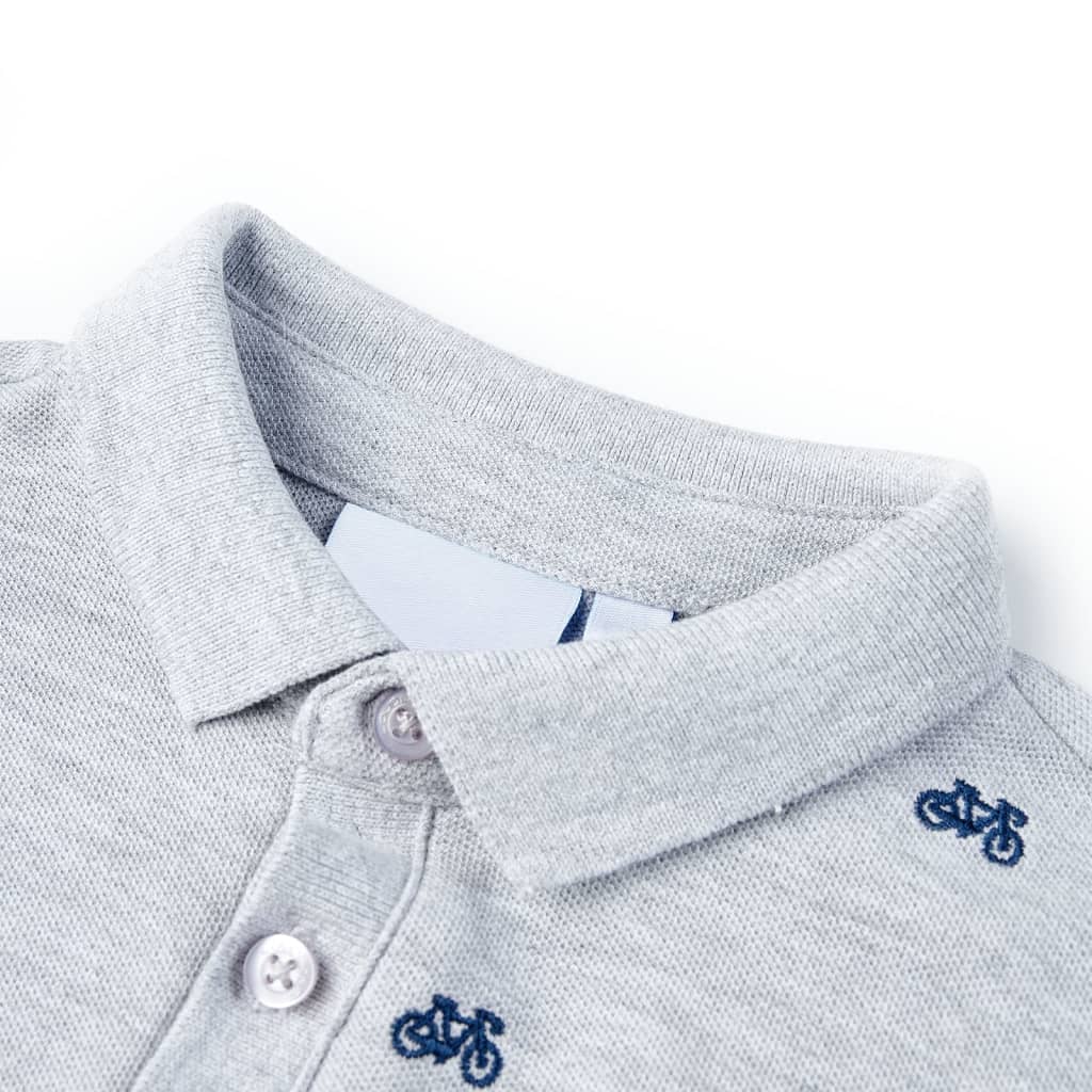 Vidaxl kinderpoloshirt  128 gemêleerd grijs