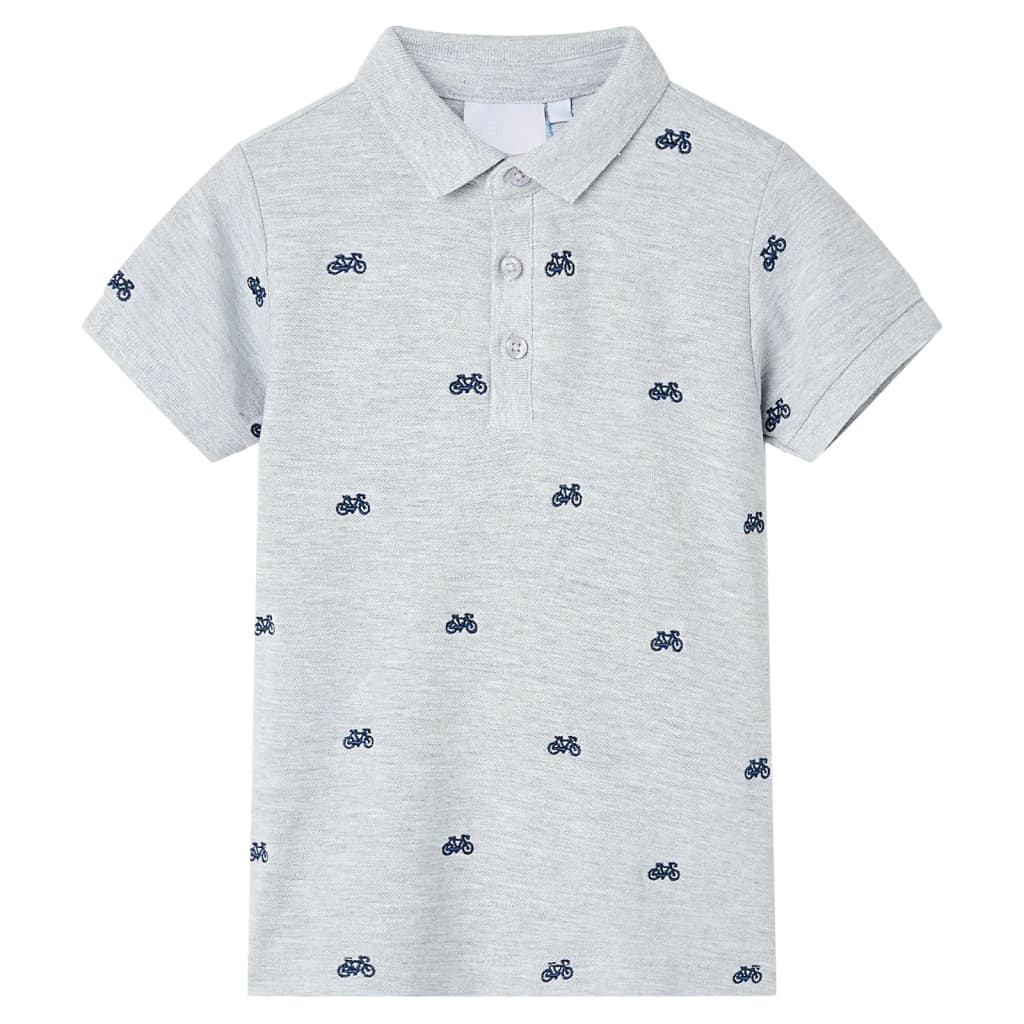 Vidaxl kinderpoloshirt  140 gemêleerd grijs