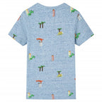 Vidaxl kindershirt 104 gemêleerd blauw