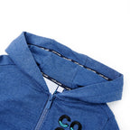 Vidaxl kindervest met capuchon en rits 92 gemêleerd donkerblauw