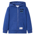 VidaXL Kindervest met capuchon en rits 116 gemêleerd donkerblauw