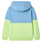 Vidaxl kindertrui met capuchon 92 blauw en zachtgeel