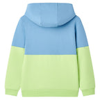Vidaxl kindertrui met capuchon 104 blauw en zachtgeel
