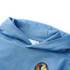 Vidaxl kindertrui met capuchon 104 blauw en zachtgeel