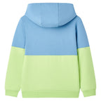VidaXL Kindertrui met capuchon 116 blauw en zachtgeel