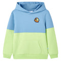 VidaXL Kindertrui met capuchon 128 blauw en zachtgeel