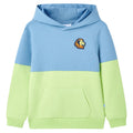VidaXL Kindertrui met capuchon 140 blauw en zachtgeel
