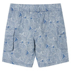 VidaXL Kindershorts met trekkoord 128 donkerblauw