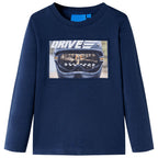 Vidaxl kindershirt met lange mouwen 104 gemêleerd marineblauw