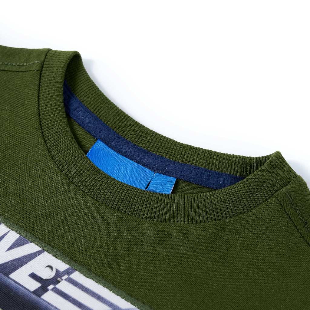 Vidaxl kindershirt met lange mouwen 104 donkerkakikleurig