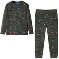 Vidaxl kinderpyjama met lange mouwen 104 kakikleurig