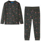 Vidaxl kinderpyjama met lange mouwen 116 kakikleurig
