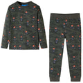 Vidaxl kinderpyjama met lange mouwen 128 kakikleurig