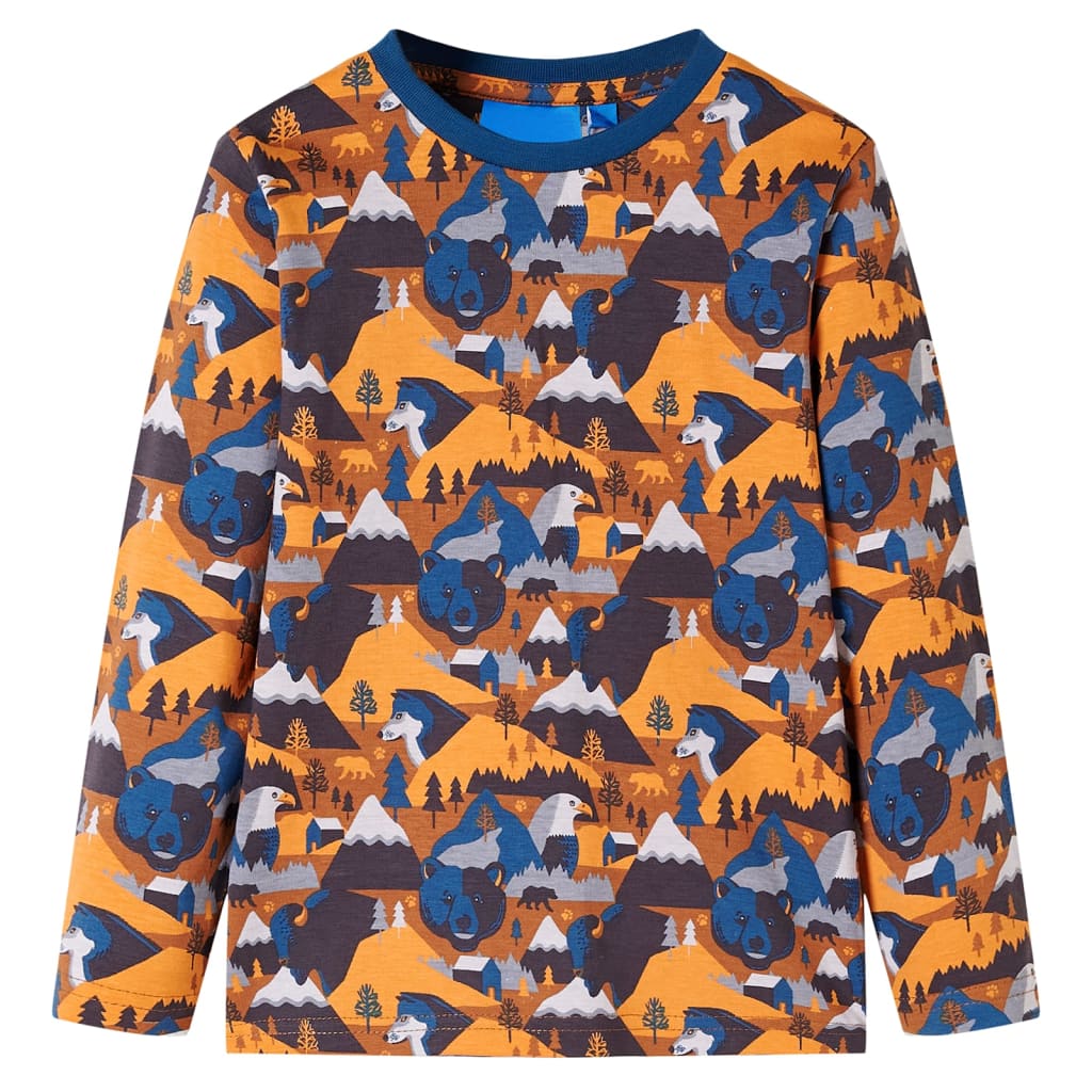 Vidaxl kinderpyjama met lange mouwen 92 cognackleurig