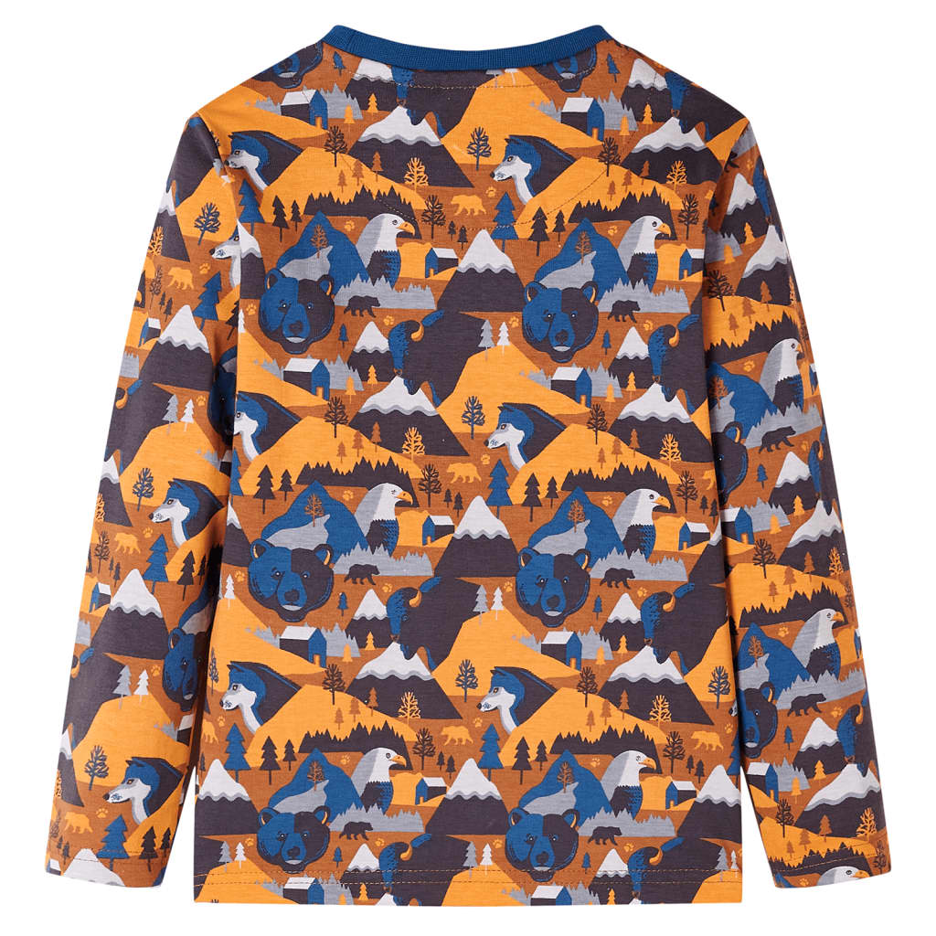 Vidaxl kinderpyjama met lange mouwen 128 cognackleurig