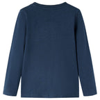 Vidaxl kindershirt met lange mouwen 104 gemêleerd marineblauw