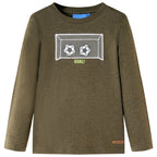 Vidaxl kindershirt met lange mouwen 104 gemêleerd kakikleur