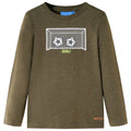 Vidaxl kindershirt met lange mouwen 116 gemêleerd kakikleur