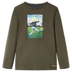 Vidaxl kindershirt met lange mouwen 140 kakikleurig
