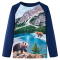 Vidaxl kindershirt met lange mouwen 128 marineblauw