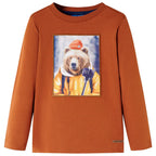 Vidaxl kindershirt met lange mouwen 128 oranjebruin