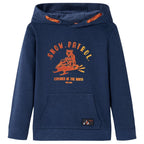 Vidaxl kindertrui met capuchon 128 gemêleerd marineblauw en oranje