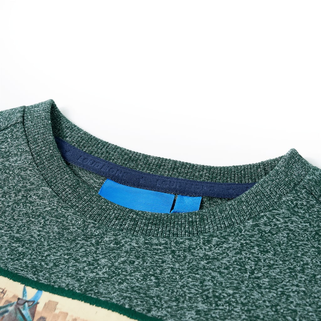 Vidaxl kindershirt met lange mouwen 116 gemêleerd donkergroen