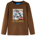 Vidaxl kindershirt met lange mouwen 104 gemêleerd cognackleur