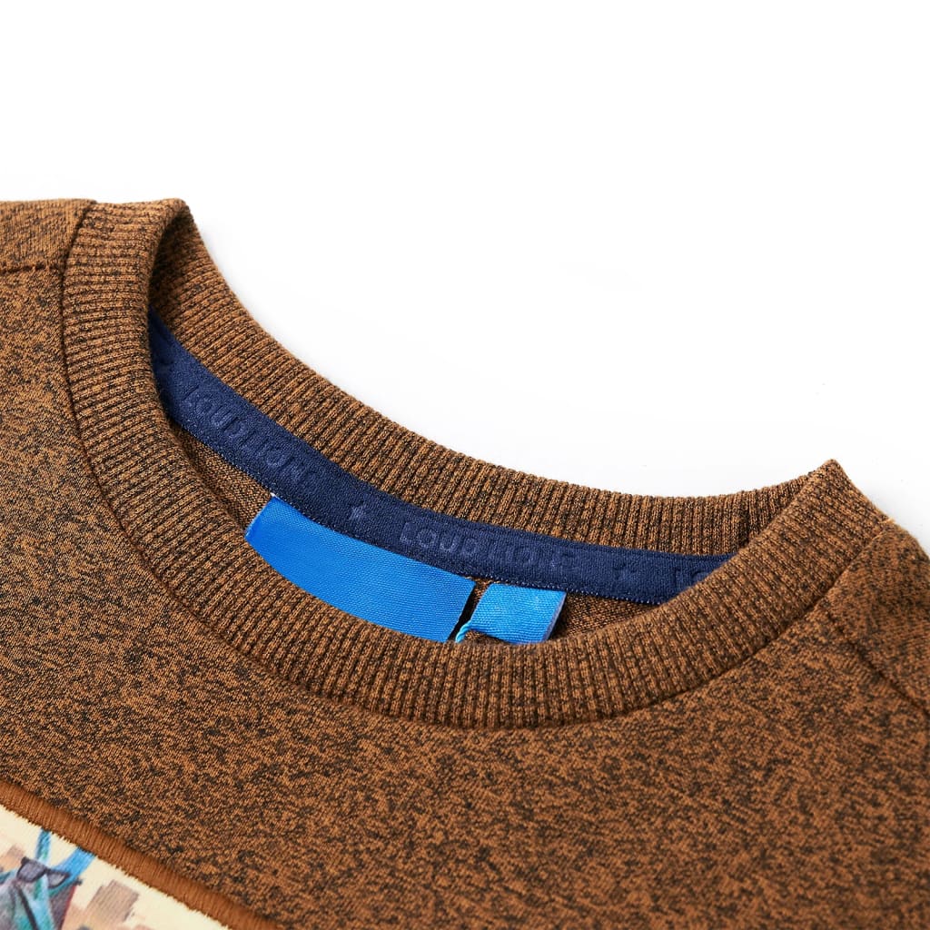Vidaxl kindershirt met lange mouwen 116 gemêleerd cognackleur