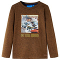 VidaXL Kindershirt met lange mouwen 128 gemêleerd cognackleur