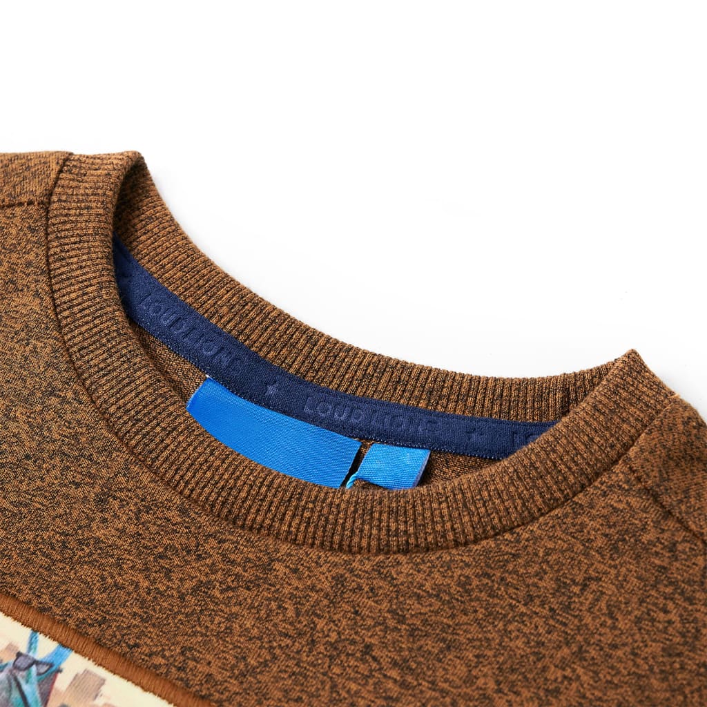 VidaXL Kindershirt met lange mouwen 140 gemêleerd cognackleur