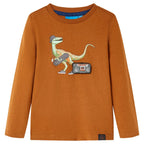 VidaXL Kindershirt met lange mouwen 128 cognackleurig