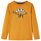 Vidaxl kindershirt met lange mouwen 128 donkerokerkleurig