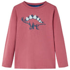 Vidaxl kindershirt met lange mouwen 128 donkerrood