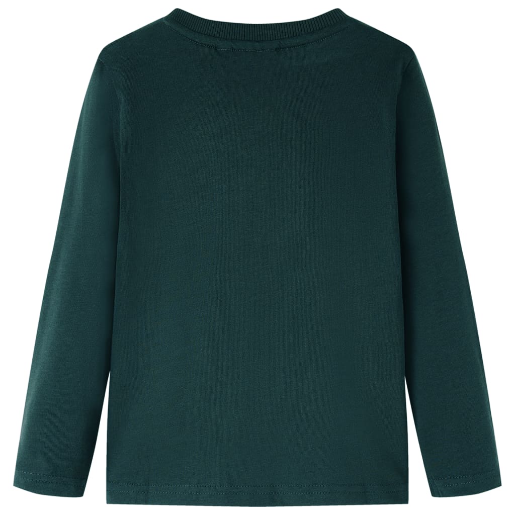 VidaXL Kindershirt met lange mouwen 92 donkergroen