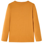 VidaXL Kindershirt met lange mouwen 92 donkerokerkleurig