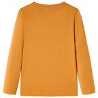 VidaXL Kindershirt met lange mouwen 128 donkerokerkleurig