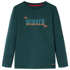 Vidaxl kindershirt met lange mouwen 128 donkergroen