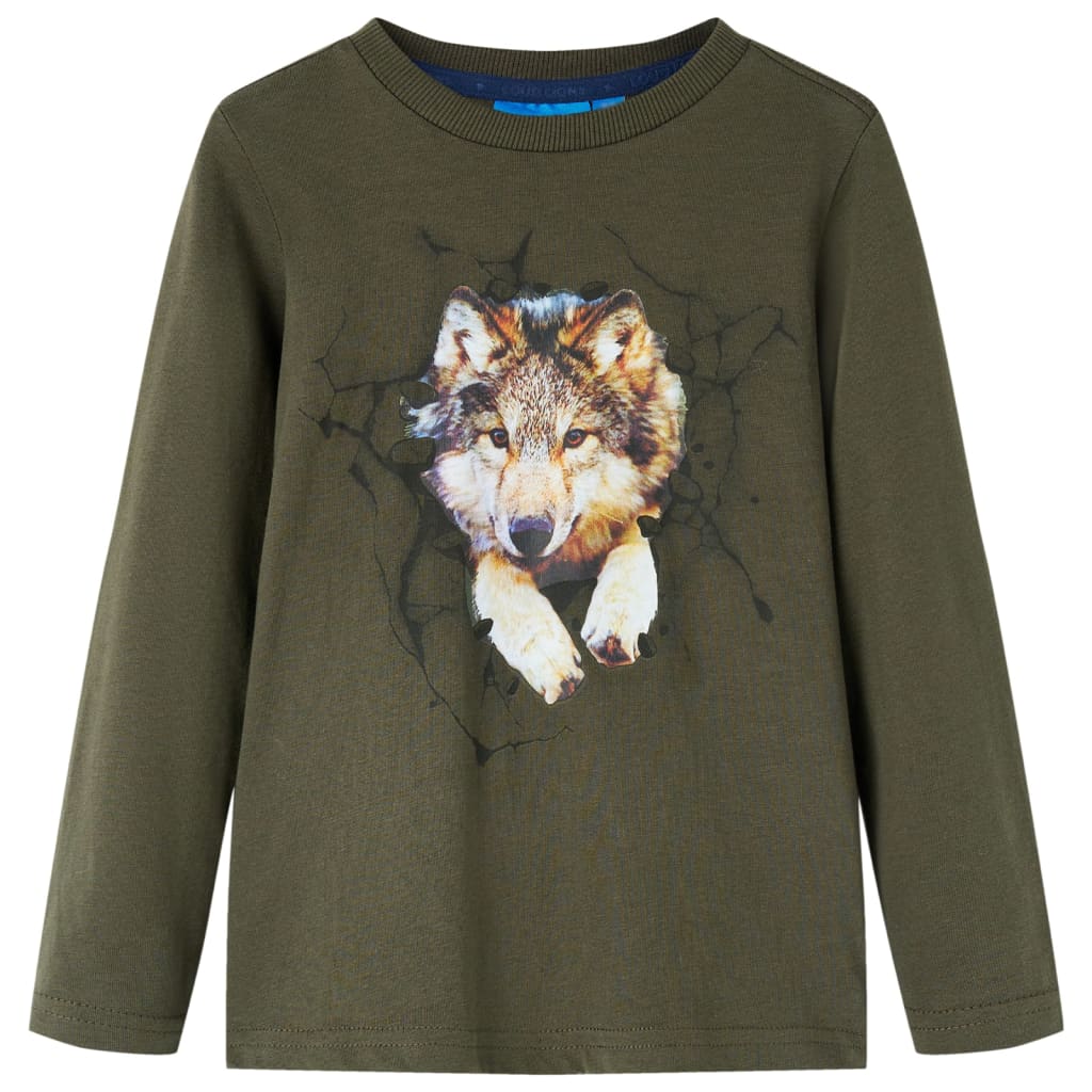 VidaXL Kindershirt met lange mouwen 104 kakikleurig
