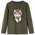 VidaXL Kindershirt met lange mouwen 104 kakikleurig