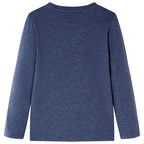 Vidaxl kindershirt met lange mouwen 128 gemêleerd donkerblauw