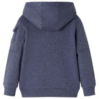 Vidaxl kindervest met capuchon en rits 92 gemêleerd donkerblauw