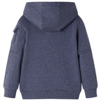 Vidaxl kindervest met capuchon en rits 104 gemêleerd donkerblauw