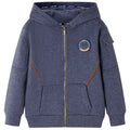 Vidaxl kindervest met capuchon en rits 128 gemêleerd donkerblauw