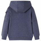 Vidaxl kindervest met capuchon en rits 128 gemêleerd donkerblauw