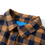 Vidaxl kinderoverhemd geruit 92 cognackleurig en blauw