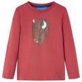 VidaXL Kindershirt met lange mouwen 104 roodbruin